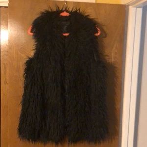 Black fur vest